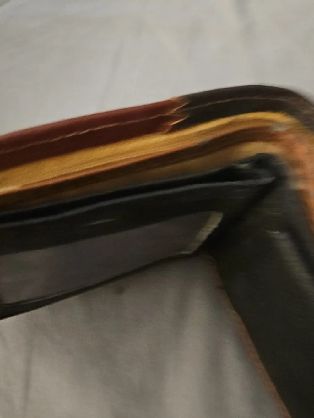 Patchwork Leather Bi-Fold Wallet - Brown & Black